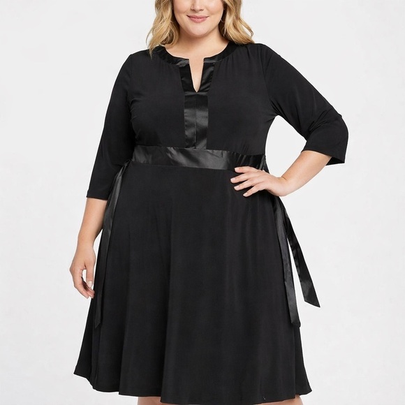 Jessica Howard Dresses & Skirts - Women black Jessica Howard Dress V neck size 24 Black dress spandex